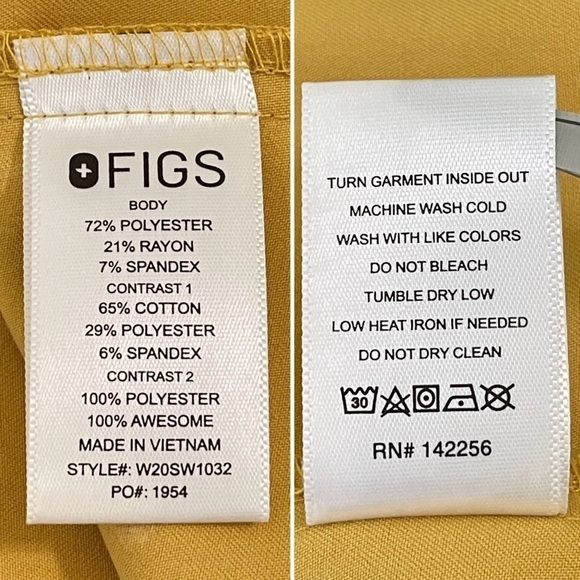 NWT Figs Limited Edition Inala Slim Notch Collar Scrub Top Gold XXS - Picture 16 of 16